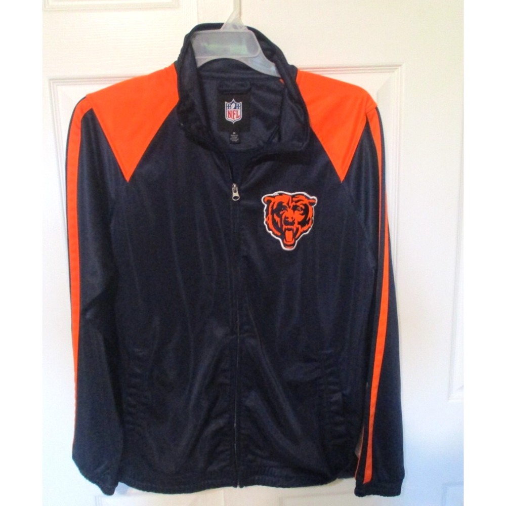Chicago Bears NFL  Full Zip Blue‎ / Orange Jacket Men's size M